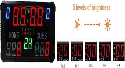 LED Portable Desktop Scoreboard, Professional Outdoor 14 Digit Multi Sport Electronic Digital Basketball Scoreboard,Suit B in Kuwait