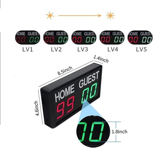 LED Digital Scoreboard Wall-Mounted Scoreboard, 4-Digit Electronic Football Substitution Card,Electronic Display in Kuwait