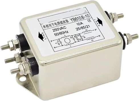 YB610B-1A/3A/6A/10A/20A Dual-Section Enhanced Single-Phase AC Power Filter 220V Anti-Interference Inverter Driver(YB610B-20A Bolt Type) in Saudi Arabia