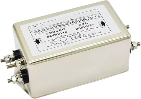 YB610B-1A/3A/6A/10A/20A Dual-Section Enhanced Single-Phase AC Power Filter 220V Anti-Interference Inverter Driver(YB610B-20A Bolt Type) in Saudi Arabia