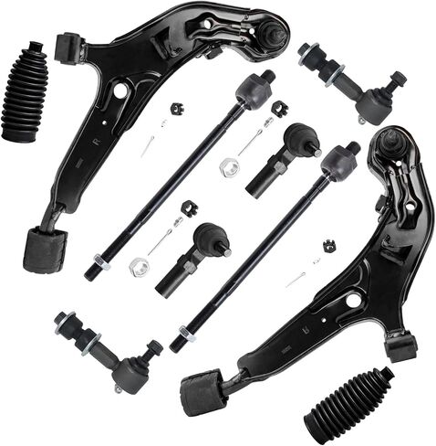 Detroit Axle - Front 10pc Stemention Kit for RWD 2011-2019 Chrysler 300 Dodge Charger Challenger ، 6 Control Arms 2 Lower Ball Comborts 2 Sway Bars 2012 2013 2015 2015 2017 2017 Replace in Kuwait