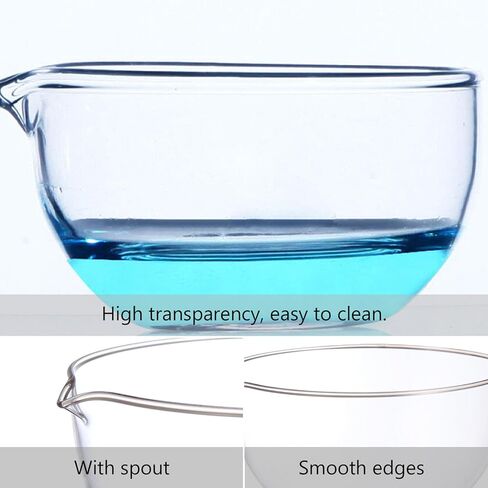 Zerodeko Laboratory Glass Evaporating Dish with Spout Flat Bottom Heat-Resistant Basin for Solvent Evaporation and Concentration Suitable for School Home and Lab Use in Saudi Arabia