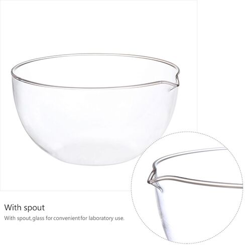 Zerodeko Laboratory Glass Evaporating Dish with Spout Flat Bottom Heat-Resistant Basin for Solvent Evaporation and Concentration Suitable for School Home and Lab Use in Saudi Arabia