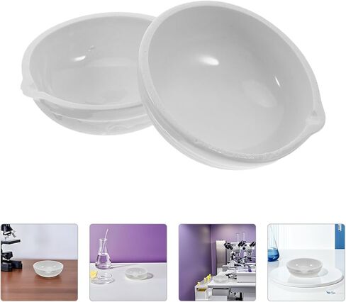 2pcs Ceramic Evaporating Basin Porcelain Mixing Dish Bowls for Laboratory Experiments Scientific Teaching Chemical Stability White in Saudi Arabia
