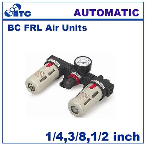 وحدات FRL للهواء الهوائي BC2000/3000/4000 1/4 3/8 1/2 بوصة مقياس ضغط التصريف اليدوي نوع منظم التصفية (عنصر النحاس، 3/8") in Kuwait