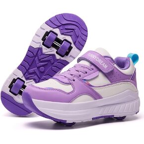 Roller Skate Shoes for Girls Boys Kids Sneakers Detachable 4-Wheels Short-Distance Glider for Beginners Great Gift for Kid in Saudi Arabia