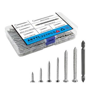 280 قطعة M5 M4 M3 مجموعة متنوعة من مسامير الخشب، رأس مسطح من الفولاذ المقاوم للصدأ برغي صغير ذاتي اللولبة مجموعة متنوعة لخزانة باب سطح السفينة in Kuwait