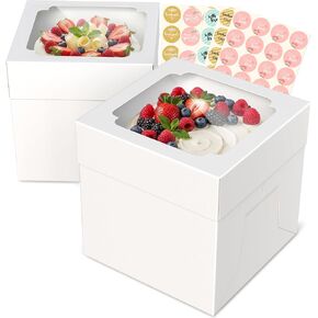 20pcs Cake Boxes 8 Inch, 8x8x8 Boxes for Cakes, Pies, Treats, Small 8x8 Cake Boxes with Window, White Bakery Boxes, Cajas para Pasteles de 8 Pulgadas for Wedding, Birthday, Valentines Day, Christmas in Saudi Arabia