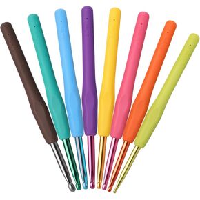 Light Up Crochet Hook Set with Stitch Counter,Crochet Kit with 18 Different Size Interchangeable Crochet Needle,Ergonomic with 2 Levels Led and Digital Stitch Counter for Crocheting and Knitting in Saudi Arabia