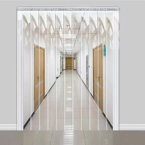 ستارة شريطية بديلة شفافة من مادة PVC - باب معزول حراريًا مقاوم للماء للمستودعات والفريزر - ستارة باب تجارية مقاس 94.49 بوصة × 110.2 بوصة للأقبية والمجمدات in Kuwait