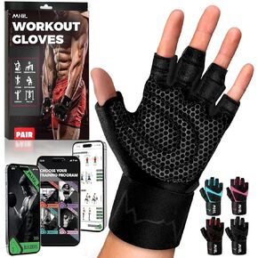 MhIL Workout Gloves for Men – Comfortable Gym Gloves for Men with Enhanced Grip for Safety and Hand Protection – Weight Lifting Protection with Wrist Wraps Support for Performance Boost and Style in Saudi Arabia
