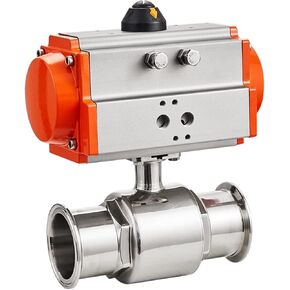 76 مم صمام كروي ثلاثي المشبك من نوع الطويق 304 من الفولاذ المقاوم للصدأ مع أسطوانة مزدوجة التمثيل in Kuwait