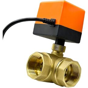 1/2 "3/4" 1 "2 بوصة صمام كروي ثلاثي الاتجاه صمام كروي نحاسي صمام كروي ثلاثة أسلاك تحكم في اتجاهين (1، L Type_12VDC_CR02) in Kuwait