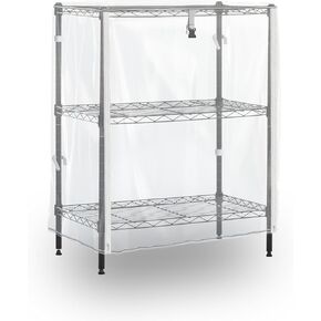 رف سلكي من 3 أرفف PVC مقاوم للماء لتغطية رف الأسلاك - 24 بوصة عرض × 14 بوصة عمق × 30 بوصة ارتفاع - يحمي من الغبار والحطام - غطاء فقط (شفاف) in Kuwait