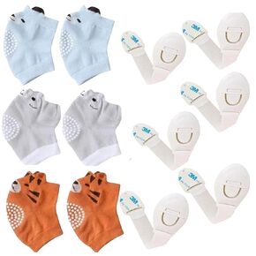 Baby Crawling Knee Pads – 3 Pairs Non-Slip Infant Knee Protectors with 6 Baby Safety Locks for Cabinets and Drawers in Saudi Arabia