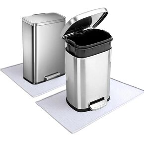Trash Can Mat, 18.8 x 12 in Silicone Non Slip Under Garbage Can Mat with Raised Edge, Trash Can Mat for Kitchen Office Bedroom, Waterproof Floor Protector to Help Stop Sliding & Catch Spills in Kuwait