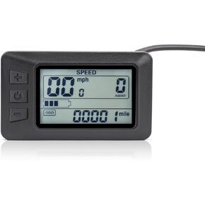 MACFOX Electric Bike LCD Display Meter Panel Bike Computer Bicycle Speedometer Electric Display 36V 48V LCD GD01 Display 5 Pin Plug for 22.2mm in Kuwait