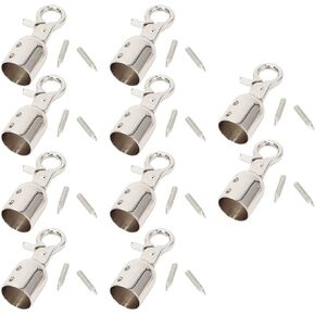 Aoaoy Zinc Alloy Rope End Stop Set, 10 Sets with Screw Hooks, for Thick Cables, Easy Installation, Versatile Uses with Secure Hold (Silver) in Saudi Arabia