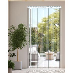 باب ستارة من شريط PVC الشفاف - شرائط بلاستيكية معزولة للإعصار لمحلات السوبر ماركت والجراجات والمستودعات والحظائر - 165 × 190 سم (64.96 × 74.8 بوصة) - متينة وسهلة التركيب in Kuwait