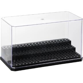 Minifigure Display Case, Clear Acrylic Display Case for Mini Action Figure Blocks Storage, 3 Layer Small Figure Display Box Collection Models Minifigures Bricks Blocks Toys, Dustproof, Black in Saudi Arabia