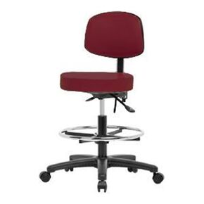 مقعد توماس VMBST-RG-T1-CF-RC-c8605 متوسط ​​الارتفاع مع قاعدة من النايلون الخلفي والأسود، مع إمالة وحلقة قدم من الكروم، عجلة، رمادي in Kuwait