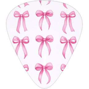 Pink Bows Guitar Picks Set 12 Picks Durable & Smooth For Electric, Acoustic, Bass, Ukulele in Saudi Arabia