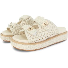 Raffia Platform Wedge Sandals for Women Comfortable Summer Beach Sandals Open Toe Slingback Platform Sandals with Adjustable Double Buckle in Kuwait