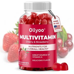 Adult Multivitamin Gummies for Men & Women, Vitamins A, C, D, E, B6, B12, Biotin, Folic Acid, Cherry & Strawberry Flavor, Supports Overall Health, 60 Count in Saudi Arabia