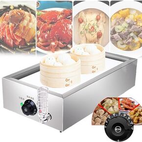 Electric Steamed Bun Warmer Machine - Quick Heating, Precise Temperature Control, Water Shortage Alert, Heating Reminder Light, 2-Hole Design for Hot Food Catering in Saudi Arabia