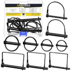 9 قطع 8 مقاسات 3 أنواع من دبابيس التوصيل الآمنة، دبوس قفل بعمود مربع من الفولاذ الكربوني، دبابيس قفل سلكية مستديرة، دبابيس لينش عالية التحمل، دبابيس لينش لحديقة المزرعة، أسود in Kuwait