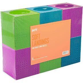 Perk Ultra-Soft Facial Tissues, 2-Ply, Gentle & Durable, 95 Tissues per Box, 6 Cube Pack, White in Kuwait