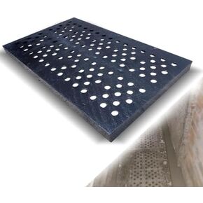 Heavy-Duty Cast Iron Drainage Grate Cover for Driveway & Outdoor Trench - Large Metal Sewer Grate for Concrete Floor Catch Basin, Durable & Weather-Resistant in Kuwait