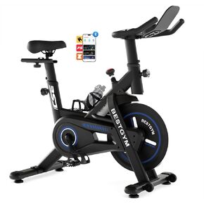 Exercise Bike, Stationary Bike with 4-WAY Adjustable Seat, LCD Monitor, Phone & Water Bottle Holder, Silent Belt Drive for Home Cardio Workout in Saudi Arabia