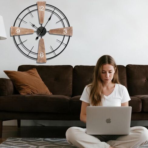 FILLOVE Large Gold Wall Clock, Metal Creative Cosmic Star Quartz Clock with Silent Movement Wall Clock for Living Room, Bedroom, Office in Kuwait