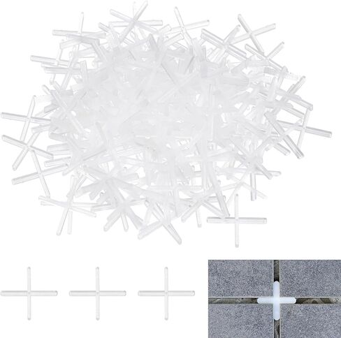 uxcell 400Pcs Tile Spacers, 2mm 3/32" Cross Shape Wall Floor Tile Spacer Tiling Tools for Ceramic Tile Installation (PP Plastic, White) in Saudi Arabia