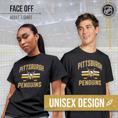 Wright & Ditson NHL Adult Faceoff Tag-Less T-Shirt, Jersey Stripe, Unisex Hockey Tee, Comfortable Soft Cotton in Saudi Arabia
