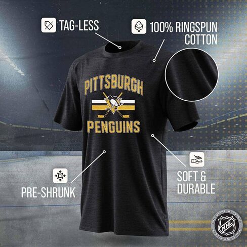 Wright & Ditson NHL Adult Faceoff Tag-Less T-Shirt, Jersey Stripe, Unisex Hockey Tee, Comfortable Soft Cotton in Saudi Arabia