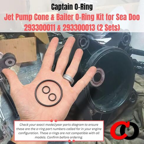 Captain O-Ring - مخروط مضخة نفاثة ومجموعة حلقة O-Ring لـ Sea Doo 293300011 و293300013 (مجموعتان) in Saudi Arabia