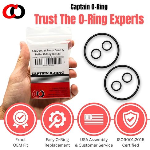 Captain O-Ring - مخروط مضخة نفاثة ومجموعة حلقة O-Ring لـ Sea Doo 293300011 و293300013 (مجموعتان) in Saudi Arabia