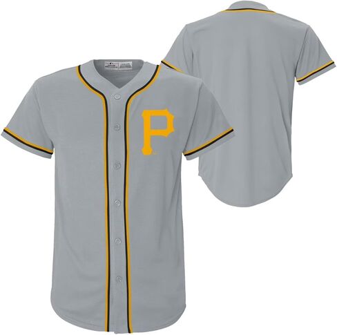 Outerstuff Pittsburgh Pirates MLB Kids Youth 4-18 رمادي اللون فريق بديل مطرز مخيط شعار البيسبول أزياء جيرسي in Saudi Arabia
