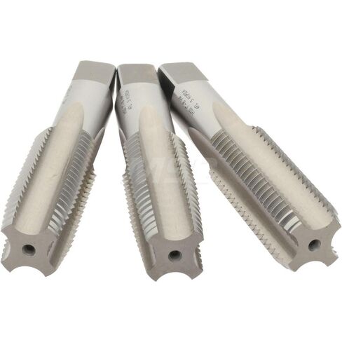 Hertel Tap Set: 1-8 UNC, 4 Flute, High Speed Steel, Bright Finish - 5-1/8" OAL, 2B & 3B Class of Fit, 3 Pc | Part #008941AS in Saudi Arabia
