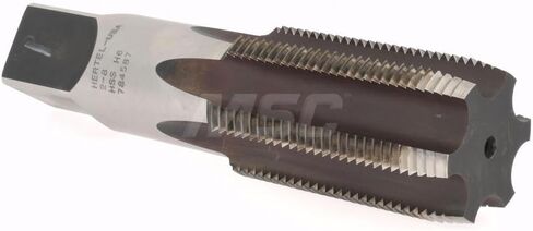 Hertel Straight Flute Tap: 2-8 UNS, 6 Flute, Plug Chamfer, High-Speed Steel, Bright/Uncoated Finish - 3-9/16" Thread Length, 7-5/8" OAL, Right Hand in Saudi Arabia