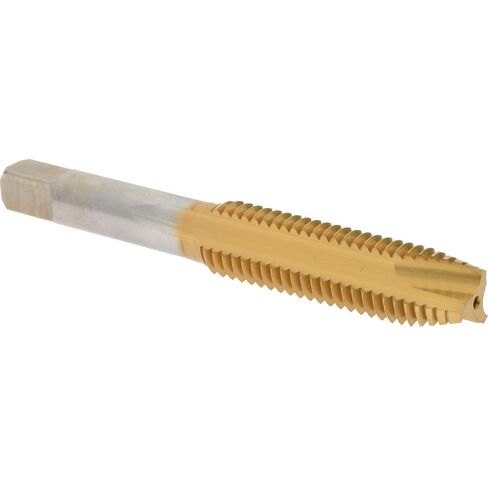 Hertel Spiral Point Tap, M12x1.75 Metric Coarse, 3 Flutes, Plug Chamfer, 6H Class of Fit, HSS, TiN Coated, 1-21/32" Thread Length, 3-3/8" OAL, Right Hand, D6 in Saudi Arabia