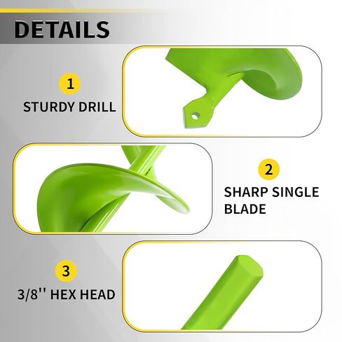 مثقاب مثقاب مقاس 2 × 32 بوصة للزراعة، مثقاب حديقة لزراعة المصابيح مع مثقاب لمحرك سداسي مقاس 3/8 بوصة in Saudi Arabia