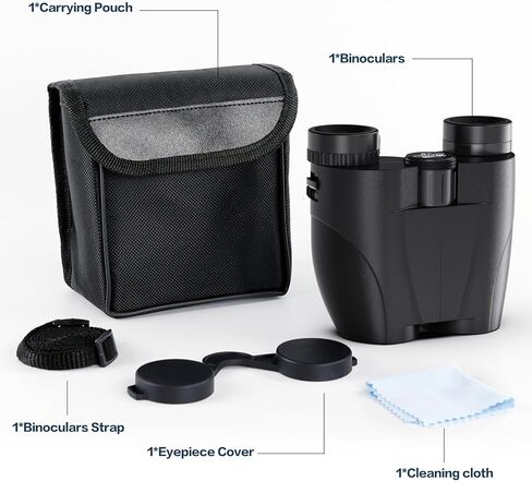 مناظير مدمجة مقاس 20 × 25 للبالغين والأطفال، مناظير عالية القوة للبالغين مع رؤية منخفضة الإضاءة لمشاهدة الطيور، والصيد في الهواء الطلق، والسفر، والحفلات الموسيقية in Kuwait