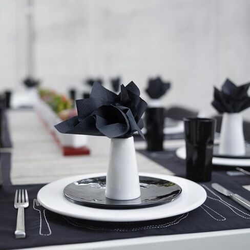 Ginkgo 100 Pack Cocktail Napkins, 2-Ply Disposable Black Paper Napkins Bulk for Wedding, Bar, Beverage, Party and Dessert in Kuwait