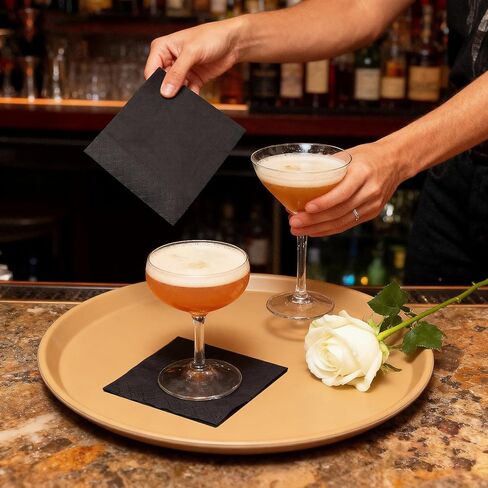 Ginkgo 100 Pack Cocktail Napkins, 2-Ply Disposable Black Paper Napkins Bulk for Wedding, Bar, Beverage, Party and Dessert in Kuwait