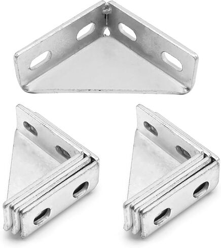 Saihisday 8 PCS 90 Degree Gusseted Fittings 4 Hole Right Angle Connector Carbon Steel Connector Brackets for 1-5/8" Channel 4" x 4" x 1-1/2" Gusset Corner Brace Fasteners in Saudi Arabia