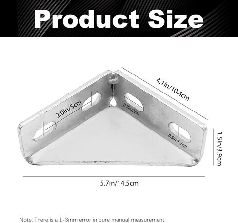 Saihisday 8 PCS 90 Degree Gusseted Fittings 4 Hole Right Angle Connector Carbon Steel Connector Brackets for 1-5/8" Channel 4" x 4" x 1-1/2" Gusset Corner Brace Fasteners in Saudi Arabia