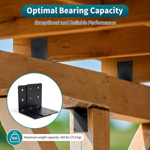 4 بوصة × 4 بوصة × 3-1/8 بوصة دعامة زاوية L من الفولاذ شديد التحمل، دعامة دعم 90 درجة للعوارض الخشبية، أرفف البرجولات والأثاث، سمك 0.12 بوصة، أقصى تحميل 160 رطل، 4 عبوات in Kuwait